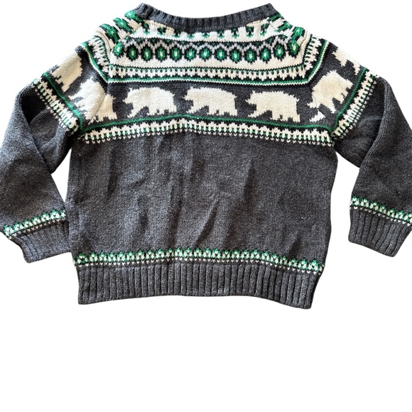 Janie And Jack Fair Isle Bear Winter Sweater Baby/ Toddler Boy Sz 12-18 Months - Picture 3 of 5